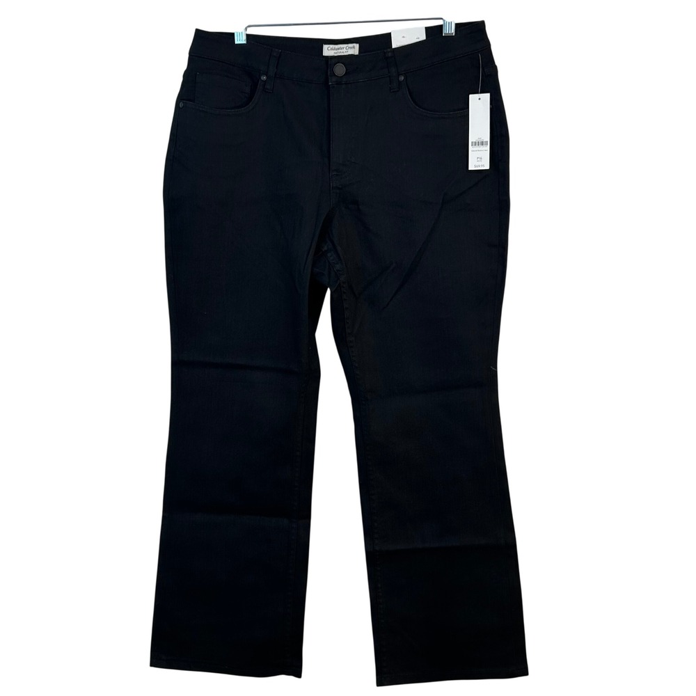 Coldwater Creek Natural Fit Black Bootcut Jeans Petite 16 NWT